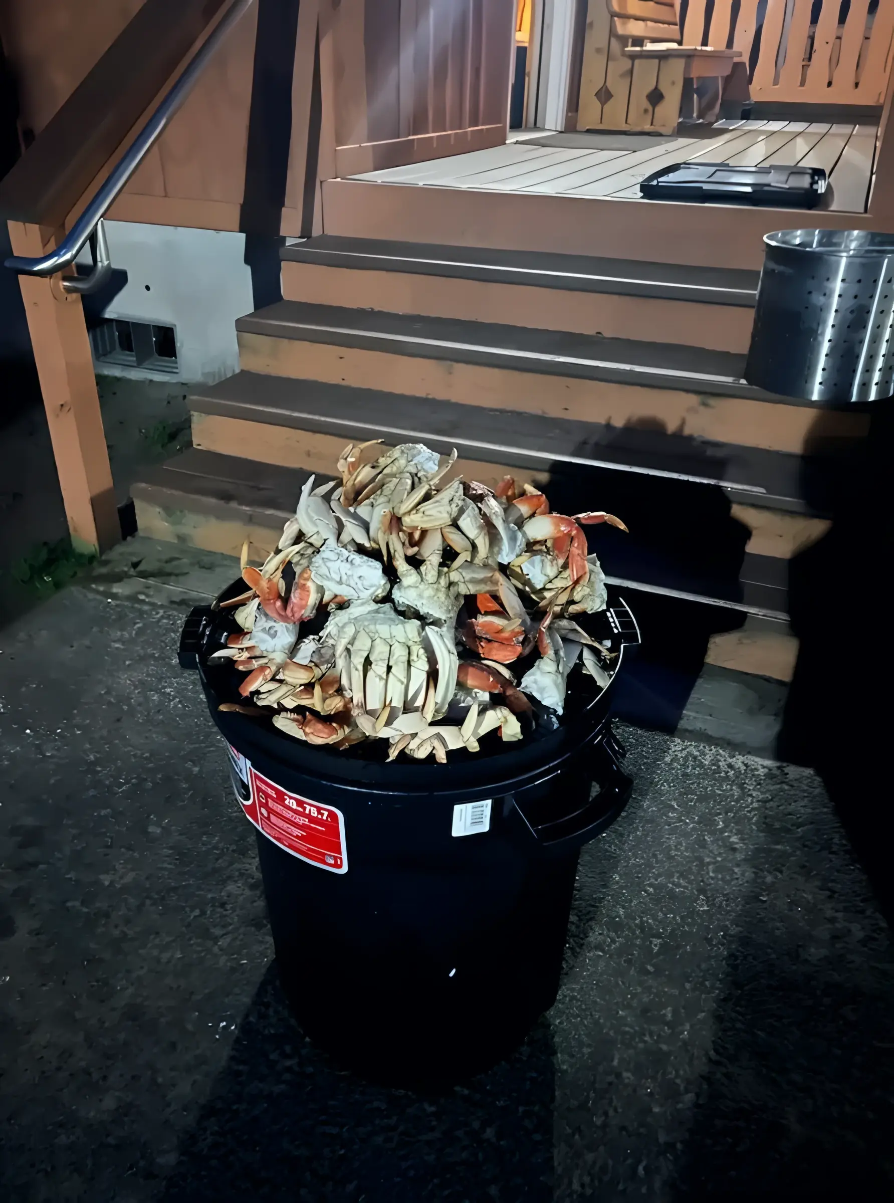 Bin of Dungeness crab